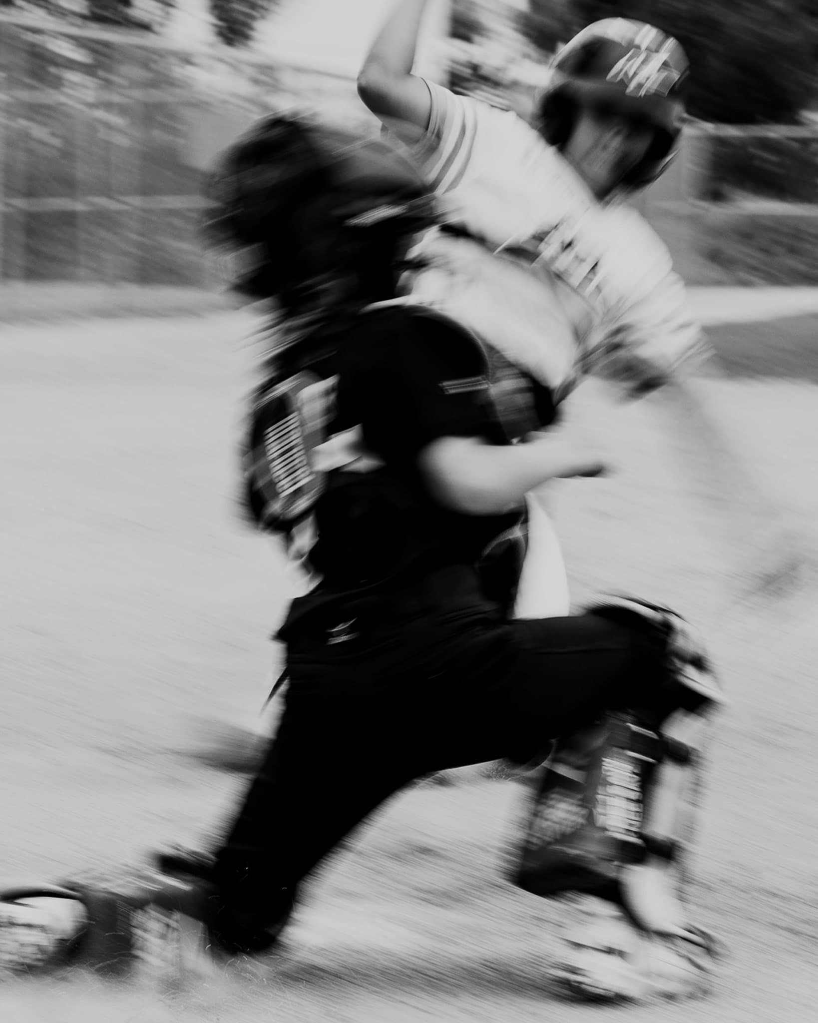 Black and white skateboarding action shot